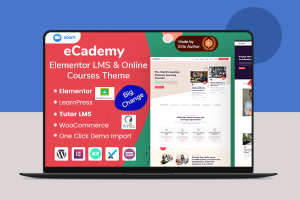 ECademy主题Elementor LMS在线WordPress课程主题模板下载