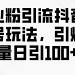 （9917期）创业粉引流抖音工具号玩法，引爆流量日引100+