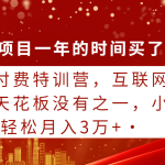 （9819期）知识付费特训营，互联网项目的天花板，没有之一，小白轻轻松松月入三万+