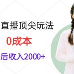 （9715期）挂机直播顶尖玩法，睡后日收入2000+、0成本，视频教学