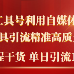 （9698期）2024年最新工具号引流精准高质量自媒体创业粉，全程干货日引流轻松100+