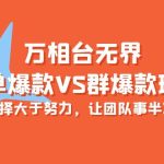 （10065期）万相台无界-单爆款VS群爆款班：选择大于努力，让团队事半功倍（16节课）