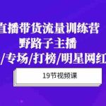 直播带货流量特训营，野路子主播(起新号/专场/打榜/明星网红助博)