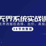 无界系统实战课：全体系落地无界改版后选择、出价、高投产做付费引流-38节