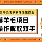 最新薅羊毛项目通过全自动云发单软件在羊毛平台无限捞金日入200+