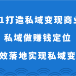 从0到1打造私域变现商业闭环-私域做赚钱定位，高效落地实现私域变现