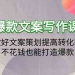 爆款文案写作课-做好文案策划提高转化率，不花钱也能打造爆款（19节课）