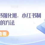 水水·小红书强化班，小红书制作爆款笔记的方法