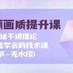 短视频画质提升课，说人话不讲理论，小白也能学会的技术课(无水印)