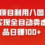 冷门项目利用八图片平台，实现全目动卖虚拟产品日赚100+