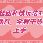 明星粉丝团私域玩法3.0变现稳定且暴力，全程干货，轻松上手