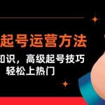 短视频起号运营方法：核心基础知识，高级起号技巧，快速涨粉，轻松上热门