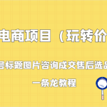 闲鱼电商项目（玩转价格差）：注册养号标题图片咨询成交售后选品货源等，一条龙教程