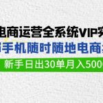 （9547期）闲鱼电商运营全系统VIP实战课，1部手机随时随地卖货，新手日出30单月入5000