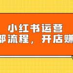 （9526期）小红书运营全部流程，掌握小红书玩法规则，开店赚钱