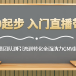 从0起步 入门直播带货 从搭团队到引流到转化全面助力GMV起步