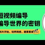 短视频编导，进入编导世界的密钥，入门从拆片开始，培养网感，建素素库