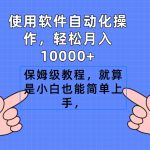 #原创
                                 
                                                                （9110期）使用软件自动化操作，轻松月入10000+，保姆级教程，就算是小白也能简单上手