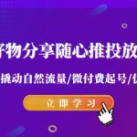 （9030期）2024好物分享-随心推投放实战课 随心推撬动自然流量/微付费起号/优化产出
