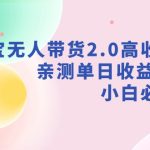 （9018期）支付宝无人带货2.0高收益玩法，亲测单日收益1000+，小白必备项目