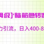 保姆级脑筋急转弯3.0，暴力引流，日入400-800+