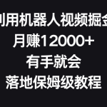 （8801期）利用机器人视频掘金，月赚12000+，有手就会，落地保姆级教程