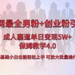 （8680期）全网首发成人用品单日卖货5W+，最全男粉+创业粉引流玩法，小白也能轻松…
