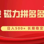 （8611期）首发 磁力拼多多自撸  日入500+