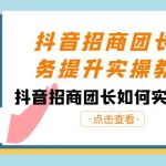 （8538期）抖音-招商团长业务提升实操教程，抖音招商团长如何实现躺赚（38节）