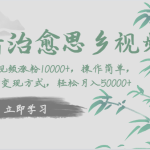 抖音治愈思乡视频，一条视频涨粉1W+，操作简单，多种变现方式，轻松月入5W+