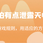 某公众号付费文章：研透游戏规则，用适应的方式赚钱，这几段话，恐怕有点泄露天机了！