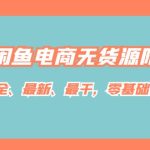 闲鱼电商无货源陪跑课，最全、最新、最干，零基础实战