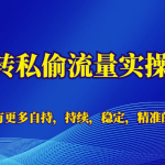 公转私偷流量实操课，致力于拥有更多自持，持续，稳定，精准的私域流量