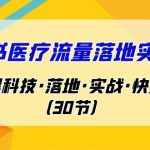 小红书·医疗流量落地实操课，干货·黑科技·落地·实战·快速上手（30节）