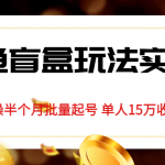独家首发咸鱼盲盒玩法实操，半个月批量起号单人15万收益揭秘