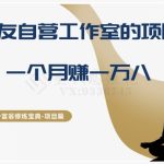 十万个富翁修炼宝典之16.朋友自营工作室的项目，一个月赚一万八