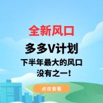 全新风口，多多V计划，下半年最大的风口，没有之一！