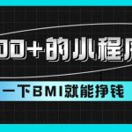 日入300+的小程序项目，测一下BMI就能挣钱
