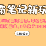 学霸笔记的新玩法，最近爆火的蓝海项目，零成本刚需的高利润副业，5天收了3000多
