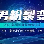 (价值1980)2023年最新男粉裂变引流赚钱落地玩法，新手小白可上手操作