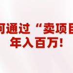2023年最火项目：通过“卖项目”年入百万！普通人逆袭翻身的唯一出路