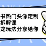（8489期）小红书热门头像定制变现拆解课，一条龙玩法分享给你
