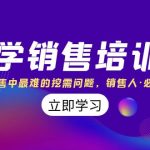 （8187期）科学销售培训班：解决销售中最难的挖需问题，销售人·必学课程（11节课）