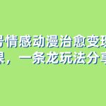 （8150期）视频号情感动漫治愈变现项目分享课，一条龙玩法分享给你（教程+素材）