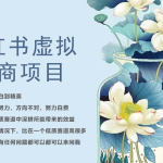 [小红书]小红书虚拟电商从0到1小白到精英（20节实操课程）