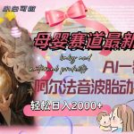 (8093期）母婴赛道最新玩法，轻松日入2000+，AI一键去重阿尔法音波胎动视频