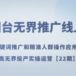万相台无界推广线上课关键词推广和精准人群操作应用，提高无界投产实操运营【22期】