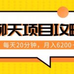 聊天项目最新玩法，每天20分钟，月入6200＋，附详细实操流程解析（六节课）【揭秘】