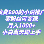 （8016期）小说推广软件，零粉丝可变现，月入1000+，小白当天即上手【附189G素材】