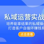 （7986期）私域运营实战班，培养能拿结果的私域操盘手，打造客户自循环赚钱系统